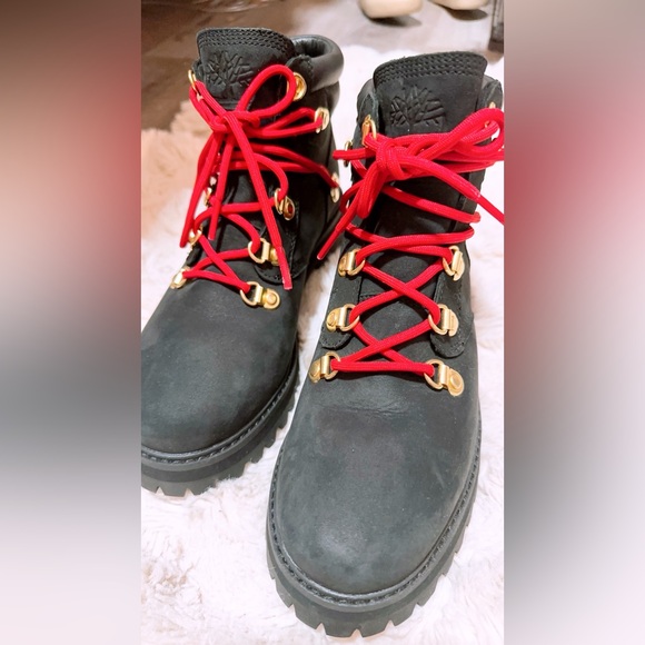 TIMBERLAND WOMEN'S HERITAGE WATERPROOF BOOT WHEAT NUBUCK W GOLD A5RS8 - Picture 3 of 8